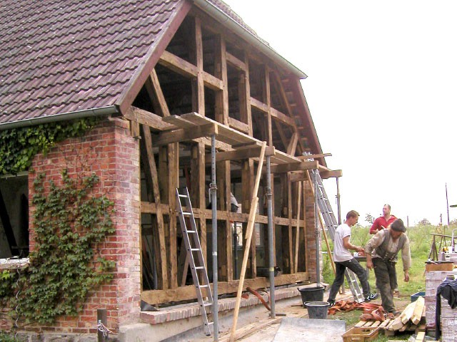 Restauration eines Fachwerk-Giebels, Schependorf